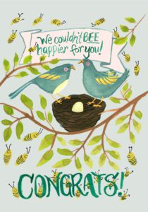 bird n bees baby shower card